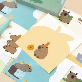 100 листа сладък Capybara Memo Pad Scrapbooking карикатура Ins тетрадки Публикувано Kawaii съобщение хартия училищни пособия