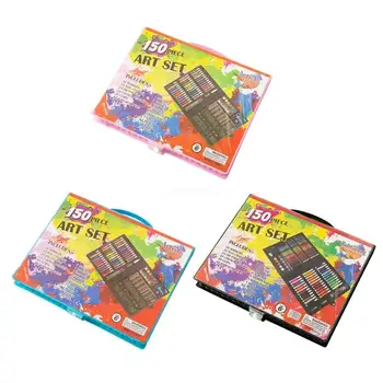 150Pcs Art Set Portable Drawing Painting Art Supplies Подаръци Деца Тийнейджъри Възрастни Оцветяване Изкуство Цветни моливи комплекти Dropship