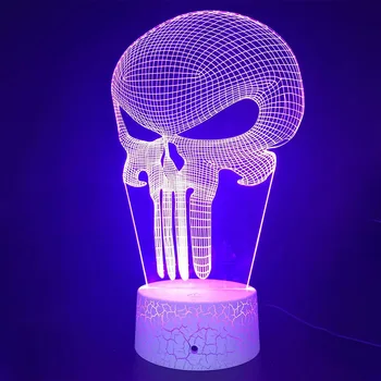 16 Промяна на цвета наказател 3D нощна светлина USB батерия захранва докосване илюзия лампа с дистанционно за Коледа Хелоуин рожден ден подарък