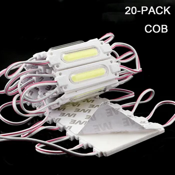 20-pack 12V LED COB модул светлина супер ярко жълто синьо розово ледено синьо цвят IP65 водоустойчив за реклама магазин декор лампа