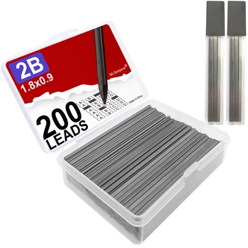 200Pcs/Box Flat Lead 2B 1.8 mm държач писалка механичен молив за чернова изкуство скициране калиграфия маркиране олово училище