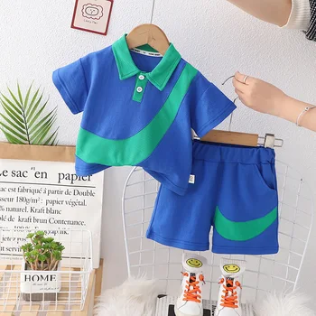 2023 Летни бебешки дрехи за момче от 2 до 3 години Тениски с къс ръкав Блузи и шорти Комплект дрехи за момчета Детски анцузи