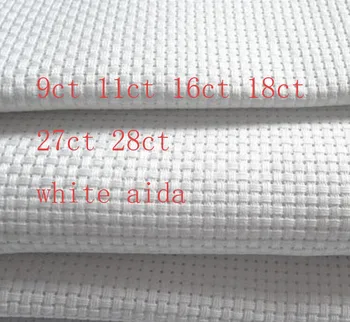 25x25cm Aida кърпа 14ct 16ct 18ct 28ct 27ct кръстат бод плат платно малка решетка бял цвят DIY занаятчийски шевове бродерия