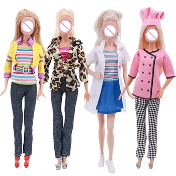 4 бр / комплект моден микс и мач стил кукла облекло ролева игра кариера облекло за 30 см кукла аксесоари DIY играчки детски играчки 12 ''