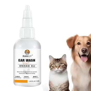 50ml Dog Ear Cleaner Solution Dog Ear Wash Daily Care Pet Supplies For Cleaning Grooming Otic Rinse For Controlling Ear Odor In