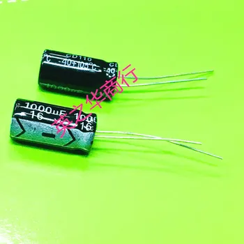 50pcs оргинален нов редови електролитен кондензатор 16V1000UF 1000UF16V 10x17mm