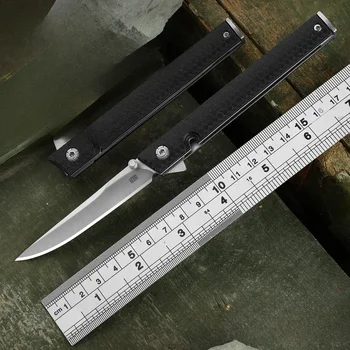 5cr13Mov Открит мини самозащитен сгъваем нож Див къмпинг Преносим остър джоб Плодов нож Инструменти за оцеляване при риболов на открито