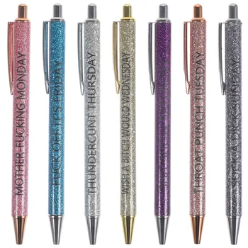 7pcs Домакински химикалки Многофункционални училищни писалки Метални писалки за писане Офис снабдяване
