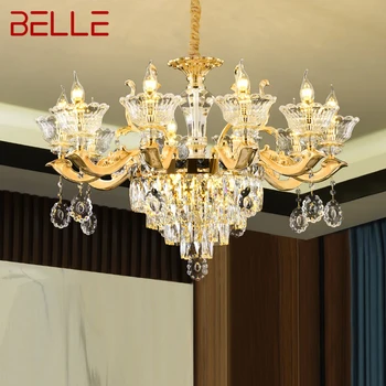BELLE модерни кристални полилеи лампа злато луксозни LED свещи висулка осветителни тела за дома хол спалня декор