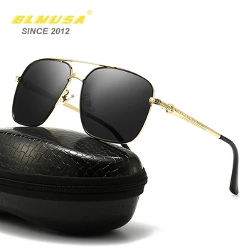 BLMUSA 2022 Нов квадратен бизнес поляризирани слънчеви очила Мъжка мода Кола шофиране слънчеви очила Марка Дизайнерски слънчеви очила за мъже UV400