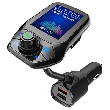 Bluetooth 5.0 FM трансмитер кола USB MP3 плейър безжичен хендсфри кола аксесоар с QC3.0 кола бързо зареждане