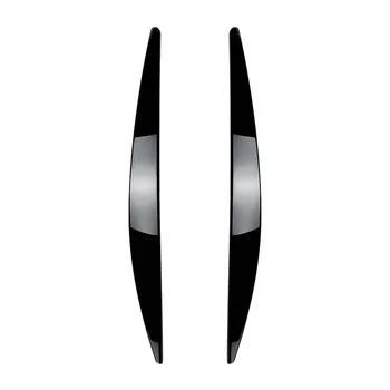 Car Преден фар Капак на фара Лампа за клепач Подстригване на вежди ABS за Skoda Octavia MK3 2015-2017 Гланц черен