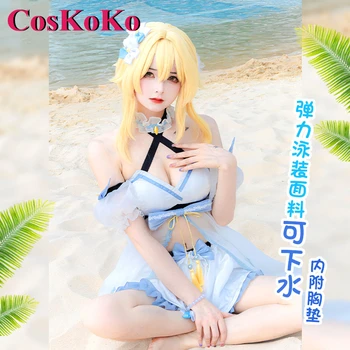 CosKoKo Lumine Cosplay аниме игра Genshin въздействие костюм прекрасен сладък летен плаж бански жени парти ролева игра облекло S-XL
