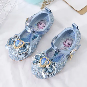 Disney принцеса обувки за деца момиче мода пролетта момичета парти обувки детски малко момиче кристални обувки бебе флорални