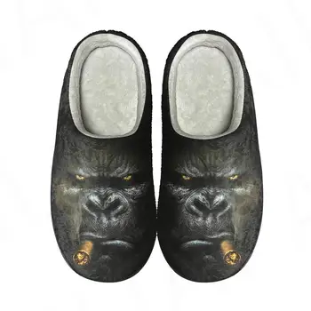 Funny Monkey Gorilla Home Cotton Custom Slippers High Quality Mens Womens Plush Fashion Casual Keep Warm Shoes Thermal Slipper