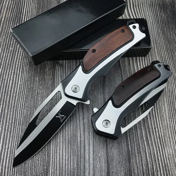 HUAAO висока твърдост сгъваеми преносими stainelss стомана оцеляване ловни ножове открит джобен нож къмпинг самозащита EDC нож