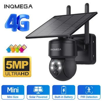 INQMEGA 3K 5MP слънчева камера 4G SIM WIFI външен слънчев панел батерия за наблюдение нощно виждане сигурност защита камера видео