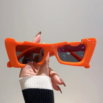 KAMMPT Нередовни слънчеви очила за котешки очи Жени 2023 Мода Специални изрязани бонбони цвят очила марка дизайн UV400 защитни нюанси