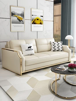 Nordic postmodern light luxury foldable sofa dual-purpose double seater multifunctional sliding sofa