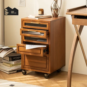 Nordic шкаф от масивна дървесина, прост малък апартамент, кабинет за проучване, шкаф за съхранение, офис, под бюрото, данни