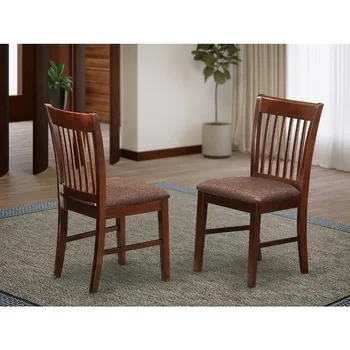 Norfolk Dinette Chairs - Ленени дървени столове, комплект от 2, махагон