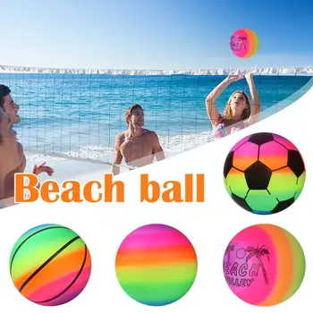 Rainbow Beach Ball Трайни спортни топки Волейбол Футболен басейн Плуване Плажна пяна Футболна топка Футболно обучение за деца Дете V1t3