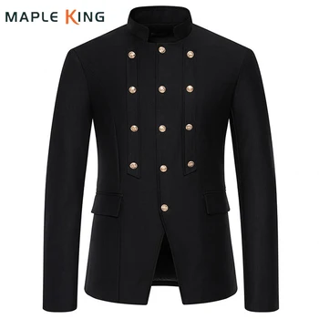 Royal Court Style Mens Blazer Informal Hombre Triple Breasted Buttons Suits Victorian Jacket for Men 2024 Луксозни вечерни рокли