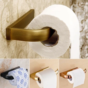 Solid месинг тоалетна хартия притежателя тъкан ролка хартия кука стена монтирани тоалетна ролка притежателя аксесоари за баня кухненска хартия багажник