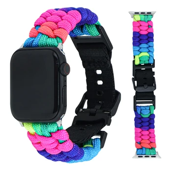 Sport Watch Band for Apple Watch Strap Ultra 2 49mm 45mm 44mm 41mm 40mm Nylon Wristband гривна iwatch серия 3 4 5 6 7 8 9 SE
