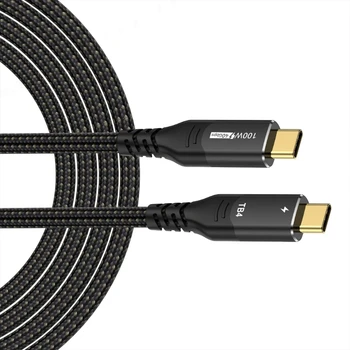 USB4 Thunderbolt-съвместим 4 кабел 8K 40Gbps трансфер подкрепа 100W бързо зареждане USB4.0 кабел за данни тип C към USB C
