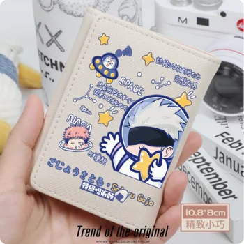 Аниме Сатору Годжо Jujutsu Kaisen Моден портфейл PU чанта карта монета Hasp пари чанта Cosplay подарък B668
