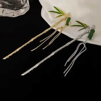 Антични сладки инструменти за прическа плетени фиби за момичета пискюл жени ханфу фиби китайски коса вилица листа клон пръчки за коса