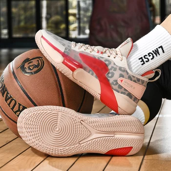Висококачествени баскетболни обувки Мъжки маратонки Дамски кошни обувки Антихлъзгащи се спортни обувки на открито Фитнес тренировка Атлетичен
