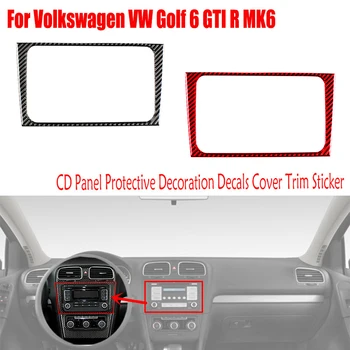 За Volkswagen Golf 6 GTI R MK6 2008-2012 Реални въглеродни влакна интериорни части CD панел защитна декорация капак подстригване стикер