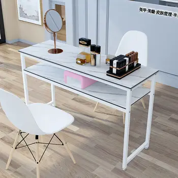 Изящна модерна маникюрна маса Проста бяла модерна минималистична маса за нокти Преносима красота Nageltisch салон мебели HD50ZJ