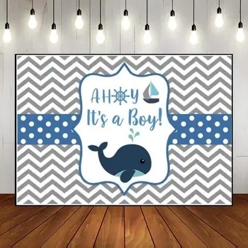 Кит под морето Океански раци Синя морска декорация снимка фон момче потребителски рожден ден