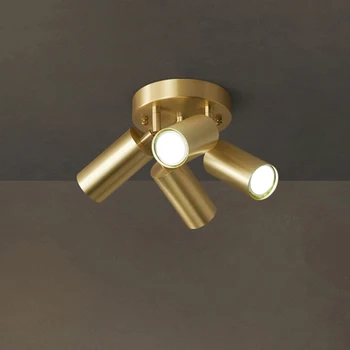 Лампа Модерна индустриална полуфлъш монтажна таванна светлина, златна класическа ретро таванна осветителна тела за коридор кухня спалня L