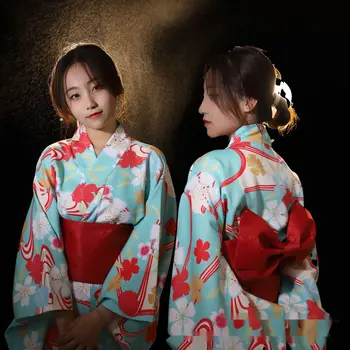 Момичета кимоно жени фото рокля официална рокля Традиционна ретро стил модифицирана рокля Японска камелия кимоно