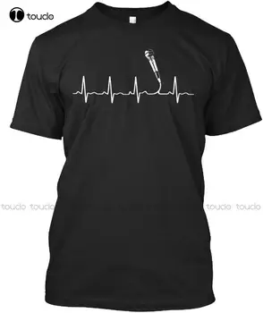 Нов висококачествен микрофон с къси ръкави памучна тениска Heartbeat Ltd. Stylisches Безплатни T Ризи Персонализиран aldult Teen унисекс