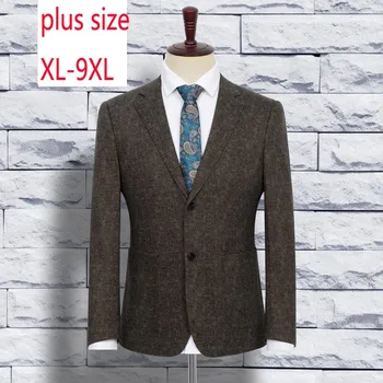 Ново пристигане мода високо качество супер големи мъжки есенен костюм палто еднореден смарт случайни блейзъри мъже плюс размер XL-8XL 9XL