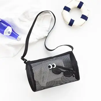 Плувна чанта Водоустойчива плажна чанта с голям капацитет Mesh дишаща еднораменна Messenger цилиндър Travel Bag Чанта за измиване