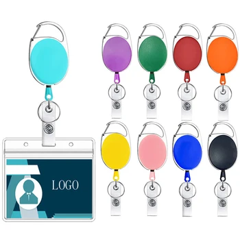 Плътен цвят прибиращ се държач за значка Ключодържател лична карта Roller талията клип ключалката ключодържатели Аксесоари Подаръчни офис джаджи