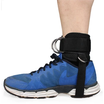 Регулируеми 4 D-пръстен глезена ремъци фитнес крак кабел машина фитнес бедрото glute подложка