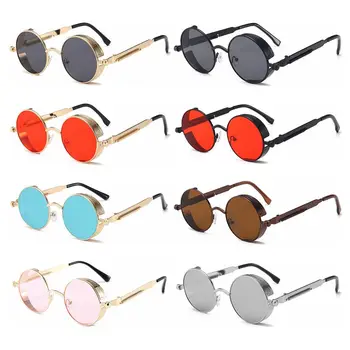 Реколта кръг ретро Steampunk слънчеви очила очила UV400 защита готически слънчеви очила колоездене