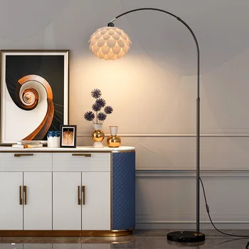 Риболовна лампа, подова лампа, ръб на диван в хола, проста и модерна, вертикална лампа за атмосфера в спалнята, декоративна лампа
