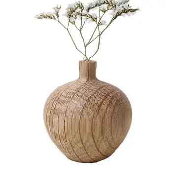 Рустикална дървена ваза Естествен дом орнамент стойка ваза бял дъб ваза декор за вечерни партита Начало празници и сватбено планиране