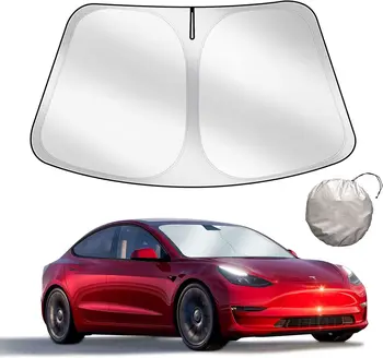 Сгъваем капак за слънцезащитен автомобил за Tesla Model 3 Y X S Сенници Сенник Преден прозорец Слънцезащитен чадър Блок UV лъчи