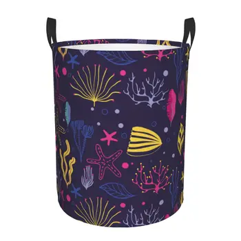 Сгъваема кошница за пране за мръсни дрехи Тъмно коралов модел за съхранение Затрудняване на съхранението на деца Организатор на бебешки дом