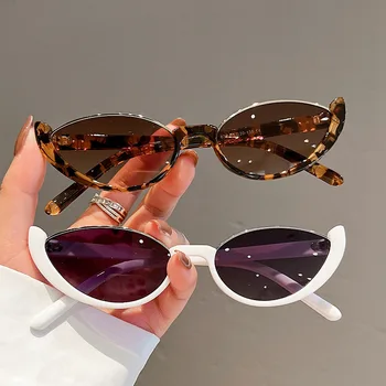 Секси слънчеви очила за котешки очи за жени Мъже Луксозен дизайн на марката Половин рамка Котешко око Слънчеви очила Дамски Ins Style Shades UV400