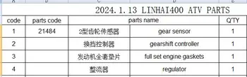  сензор за предавки / превключвател на предавките Контролер / уплътнения на двигателя / регулатор костюм LINHAI400ATV